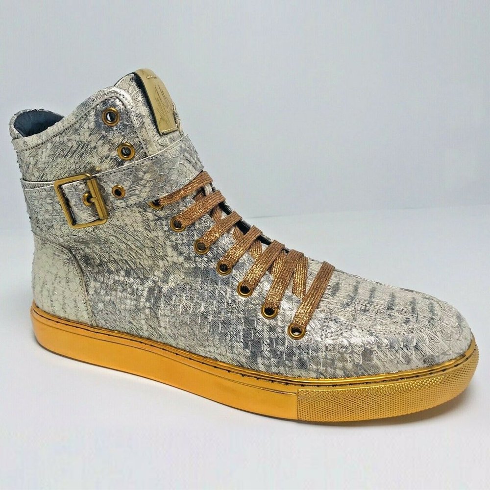 Men's J75 by Jump Sullivan 24K Gold Koi Patent High Top Sneakers